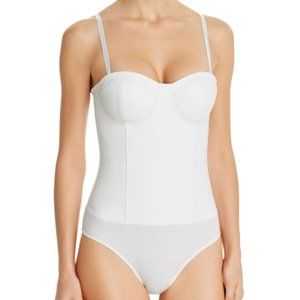 NWT AQUA Faux-Leather Bustier Bodysuit - Size M